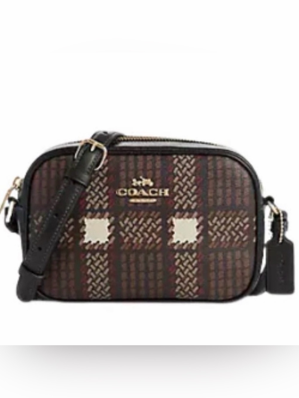 Coach MINI JAMIE CAMERA BAG WITH PLAID PRINT. NWOT
